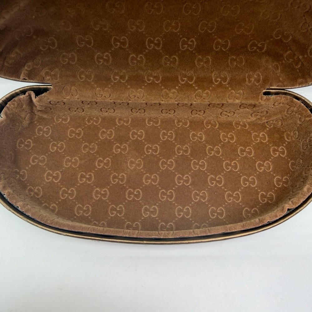 Authentic Gucci Empty Hard Case Sunglasses Eyeglasses Gold - Picture 8 of 9
